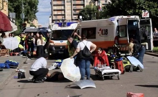 Aftermath of attack in Modena.