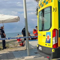 Emergency crews arrive at scene in Caleta.