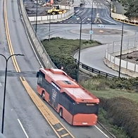Bus caught on cctv far from home.