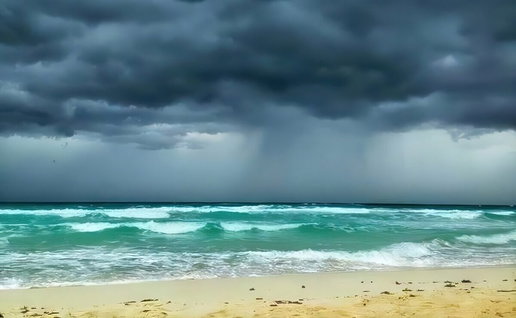 Both sunny and stormy beaches.