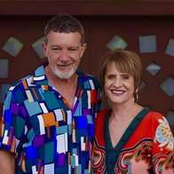 Antonio Banderas with Patti LuPone in Malaga.