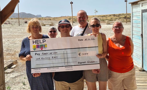 The presentation of the cheque.