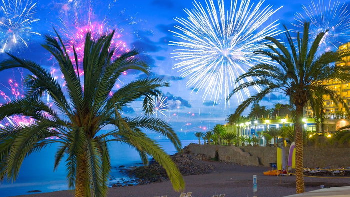 Beach fireworks