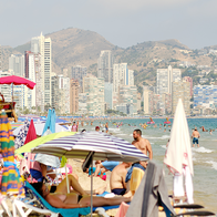 Busy Benidorm beach