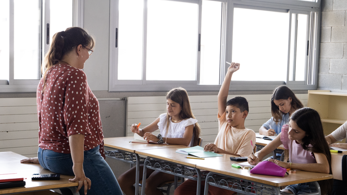 Students in a Spanish classroom.