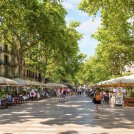 Barcelona's busiest street, La Rambla.