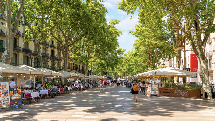 Barcelona's busiest street, La Rambla.