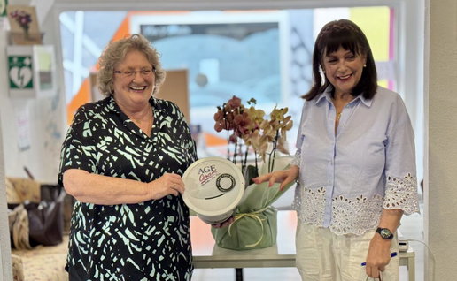 Carol and Ophelia at the handover.