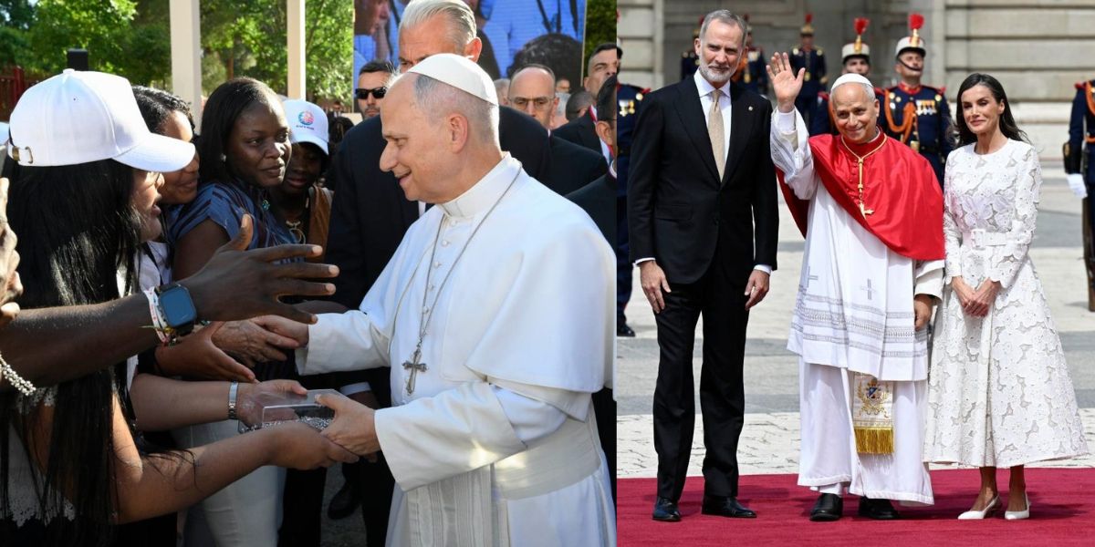 Pope welcomed by Spanish royals as he cracks joke about Bad Bunny rivalry