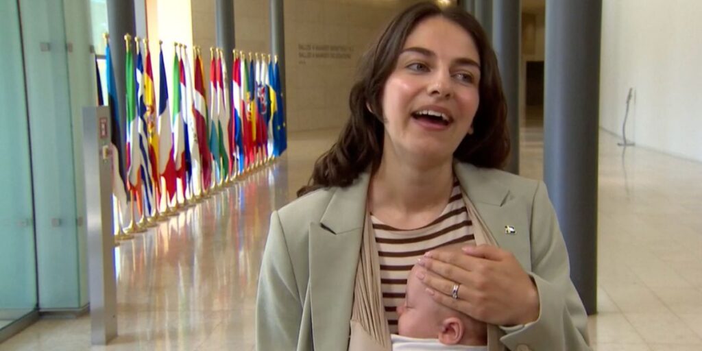 Swedish minister makes history by bringing baby to EU meeting in landmark first
