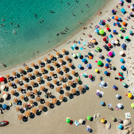 A birds-eye view of the Punta Molentis beach