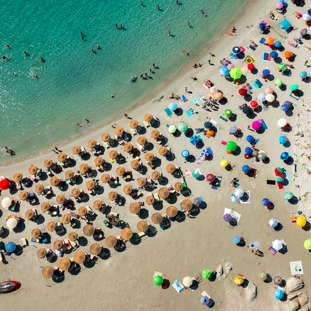 A birds-eye view of the Punta Molentis beach
