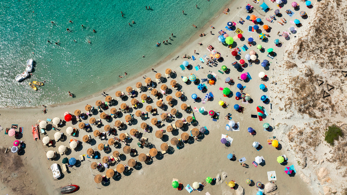 A birds-eye view of the Punta Molentis beach