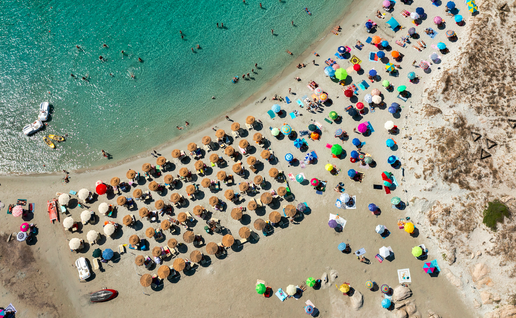 A birds-eye view of the Punta Molentis beach