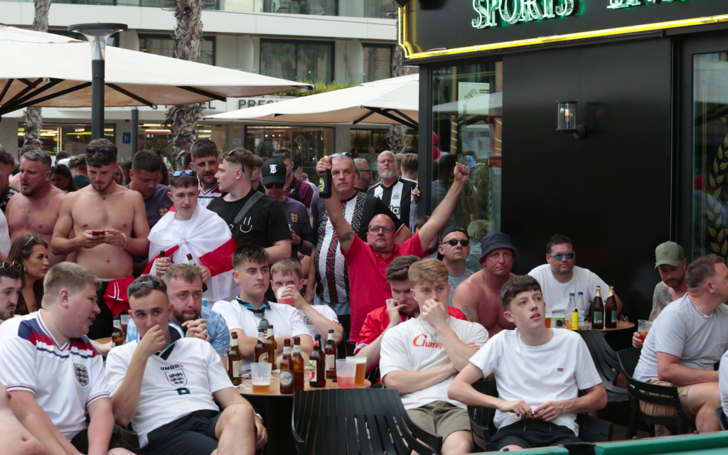 Thousands of England fans descend on Benidorm as 50,000 litres of beer await