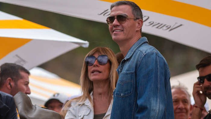 Spanish Prime Minister Pedro Sanchez with his wife Begoña Gomez