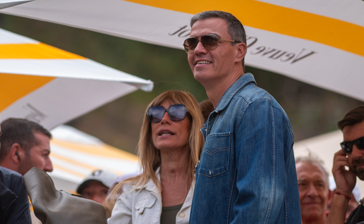 Spanish Prime Minister Pedro Sanchez with his wife Begoña Gomez