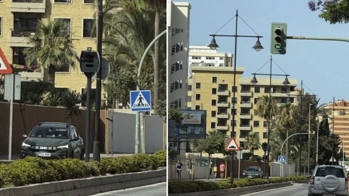 Avenida de las Gaviotas with speed cameras.