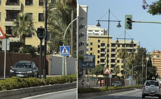 Avenida de las Gaviotas with speed cameras.