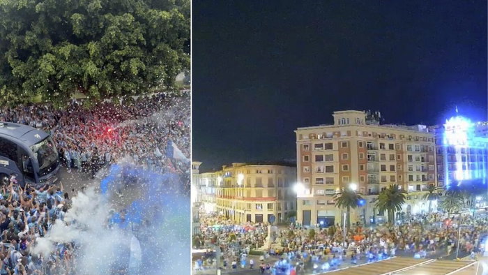 Streets fill with fans til small hours.