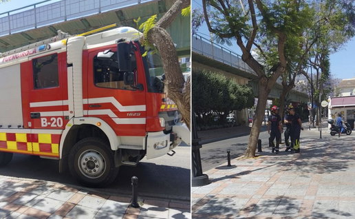 Fire brigade arrives to cordon off area.