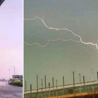Lightning strikes Bristol Airport.