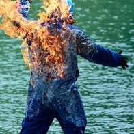 Viral fire jumping stunt