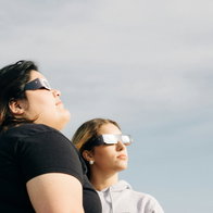 People watching an eclipse.