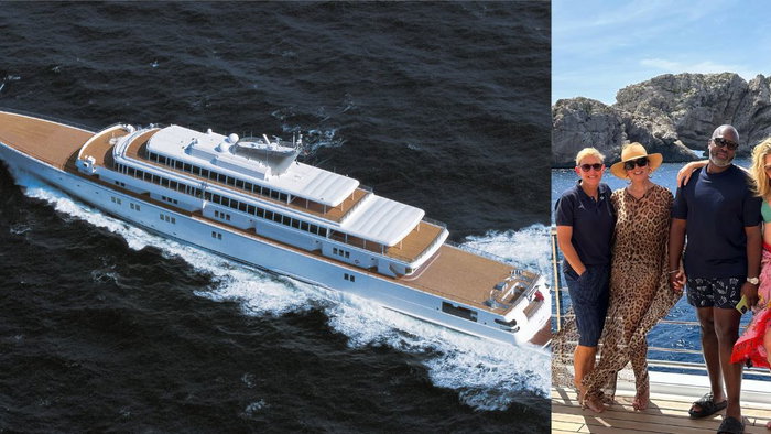 Kris and her A-list pals are on board superyacht The Rising Sun