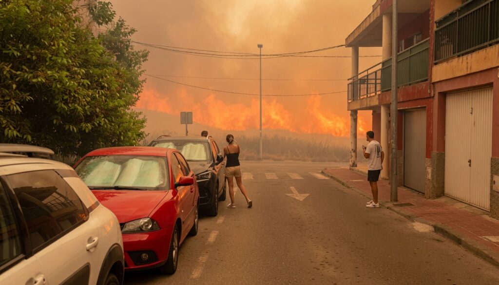 Residents evacuated as one of Spain’s first serious wildfires of the year rages through Murcia village