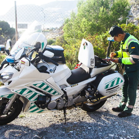 Guardia Civil officer and motorbike