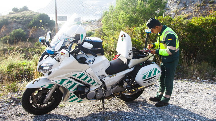 Guardia Civil officer and motorbike