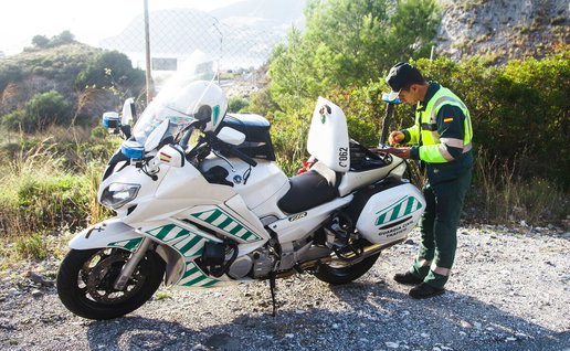 Guardia Civil officer and motorbike