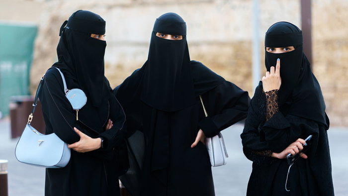 Women wearing burqas