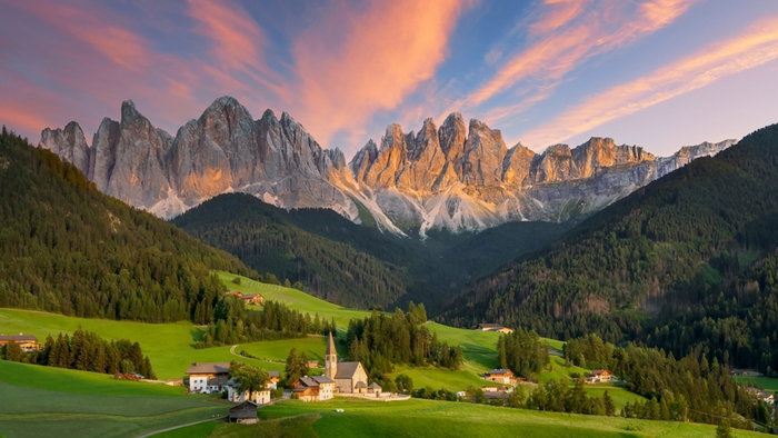 Famous Dolomites mountains, Italy, Europe