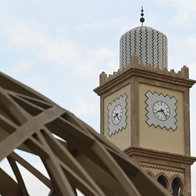 A clock tower in Casablanca