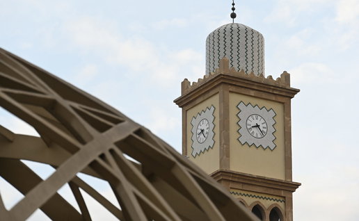 A clock tower in Casablanca