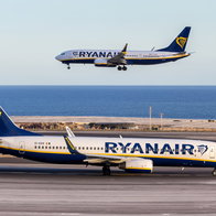 Two aeroplanes in Tenerife airport