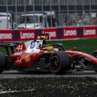 Lewis Hamilton competes for Ferrari in Formula One race