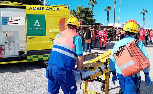 Ambulance crews arrive.