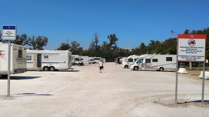 Workers forced to live mobile in Malaga.