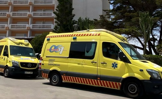 Emergency services outside the Cavanna hotel.