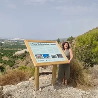 Councillor showing off new bike route.