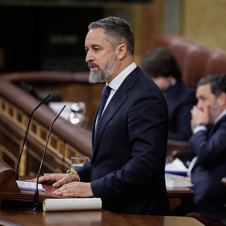 Vox party leader Santiago Abascal in Congress