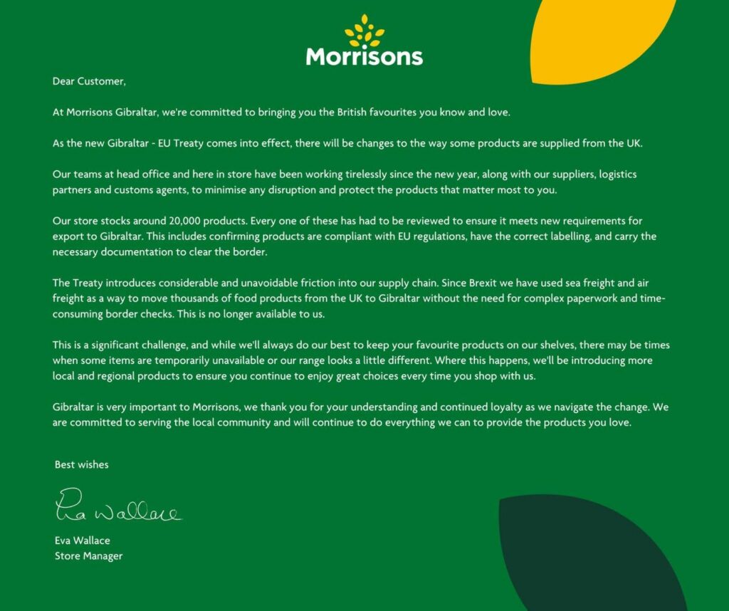 Statement from Morrisons.