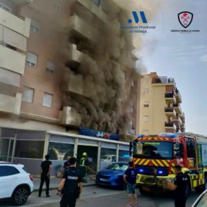 Fire in central Velez-Malaga.