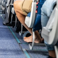 Bare feet on plane
