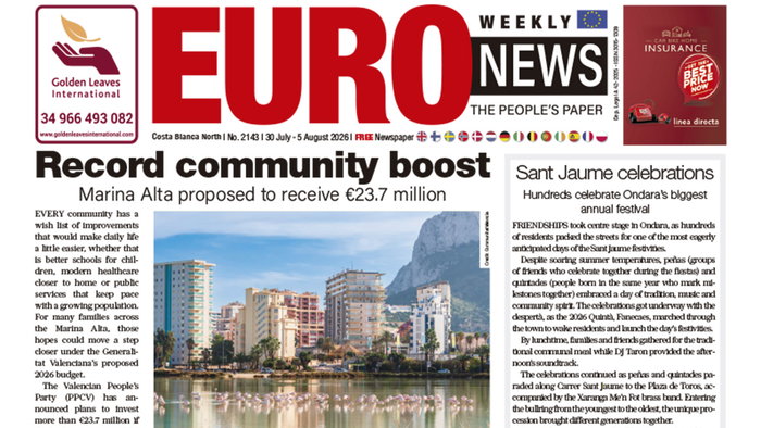 Costa Blanca North 30 July – 5 Aug 2026 Issue 2143