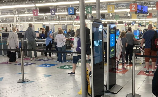 Gatwick departures.