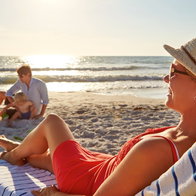 Family on beach